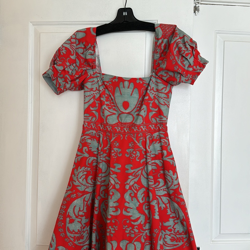 ALICE + OLIVIA FREDIA PUFF SLEEVE MIDI DRESS IN SIZE 2 - Picture 5 of 7